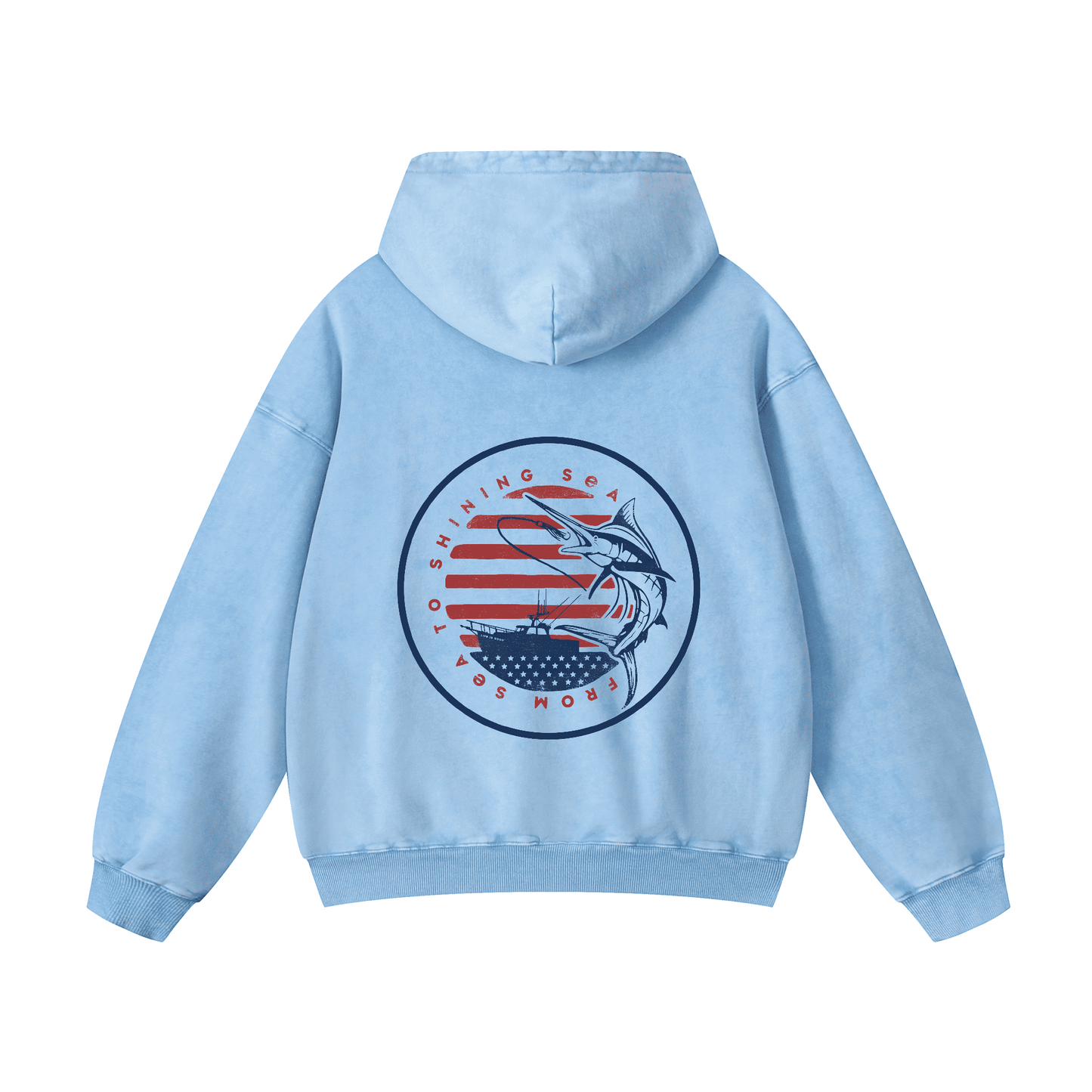 "FROM SEA TO SHINING SEA" Acid-Washed Hoodies