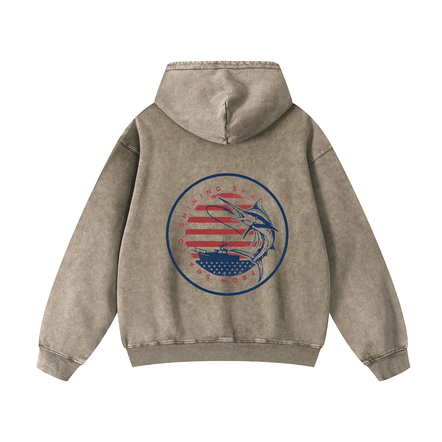 "FROM SEA TO SHINING SEA" Acid-Washed Hoodies