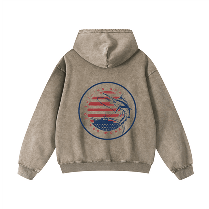 "FROM SEA TO SHINING SEA" Acid-Washed Hoodies