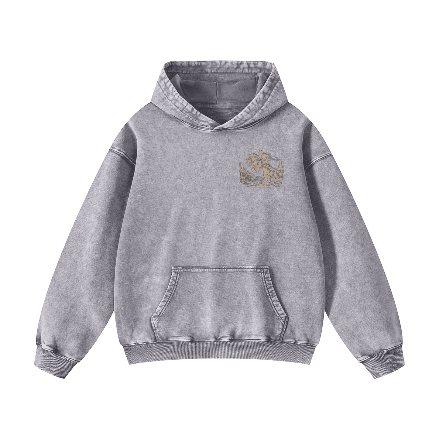 "MY HORSES ARE CALLING AND I MUST GO" Acid Wash Oversized Hoodies