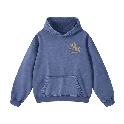 "MY HORSES ARE CALLING AND I MUST GO" Acid Wash Oversized Hoodies