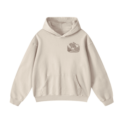 "MY HORSES ARE CALLING AND I MUST GO" Acid Wash Oversized Hoodies