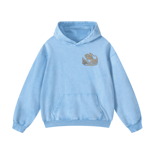 "MY HORSES ARE CALLING AND I MUST GO" Acid Wash Oversized Hoodies