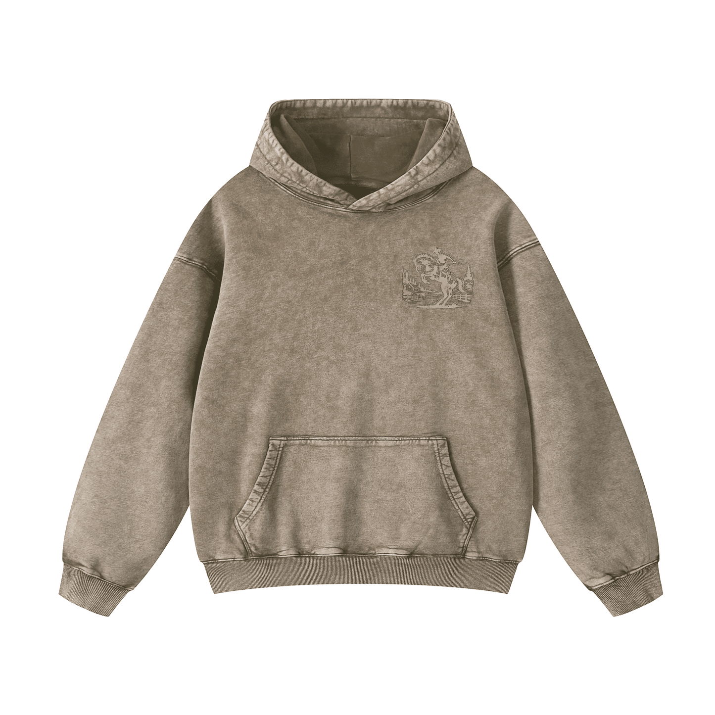 "MY HORSES ARE CALLING AND I MUST GO" Acid Wash Oversized Hoodies