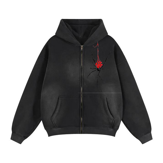 Spider casual waist short zipper jacket-KFMLW-02