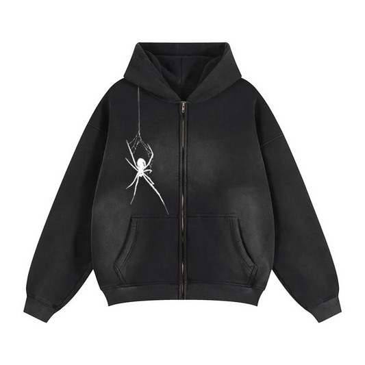 Spider casual waist short zipper jacket-KFMLW-02