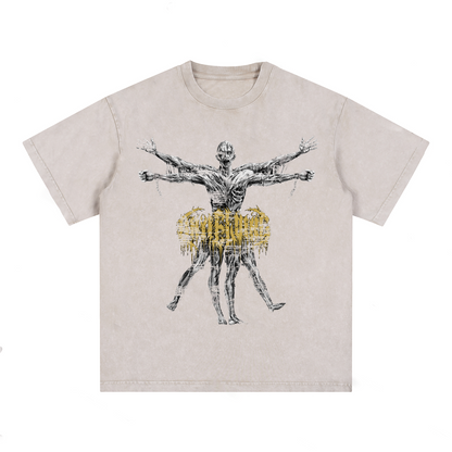 Uomo vitruviano  Acid Wash Oversized T-Shirt