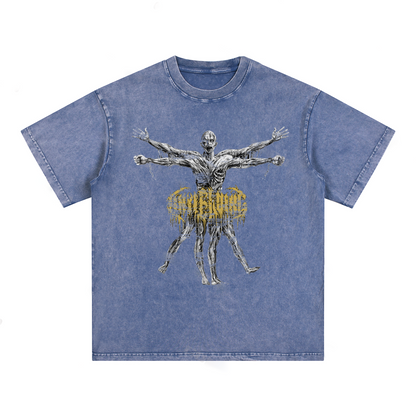 Uomo vitruviano  Acid Wash Oversized T-Shirt