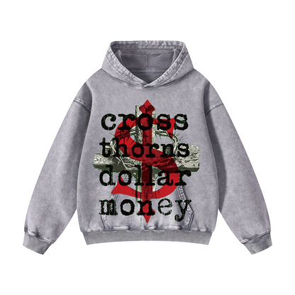 Snowflake Hoodie - “cross thorns dollar money"