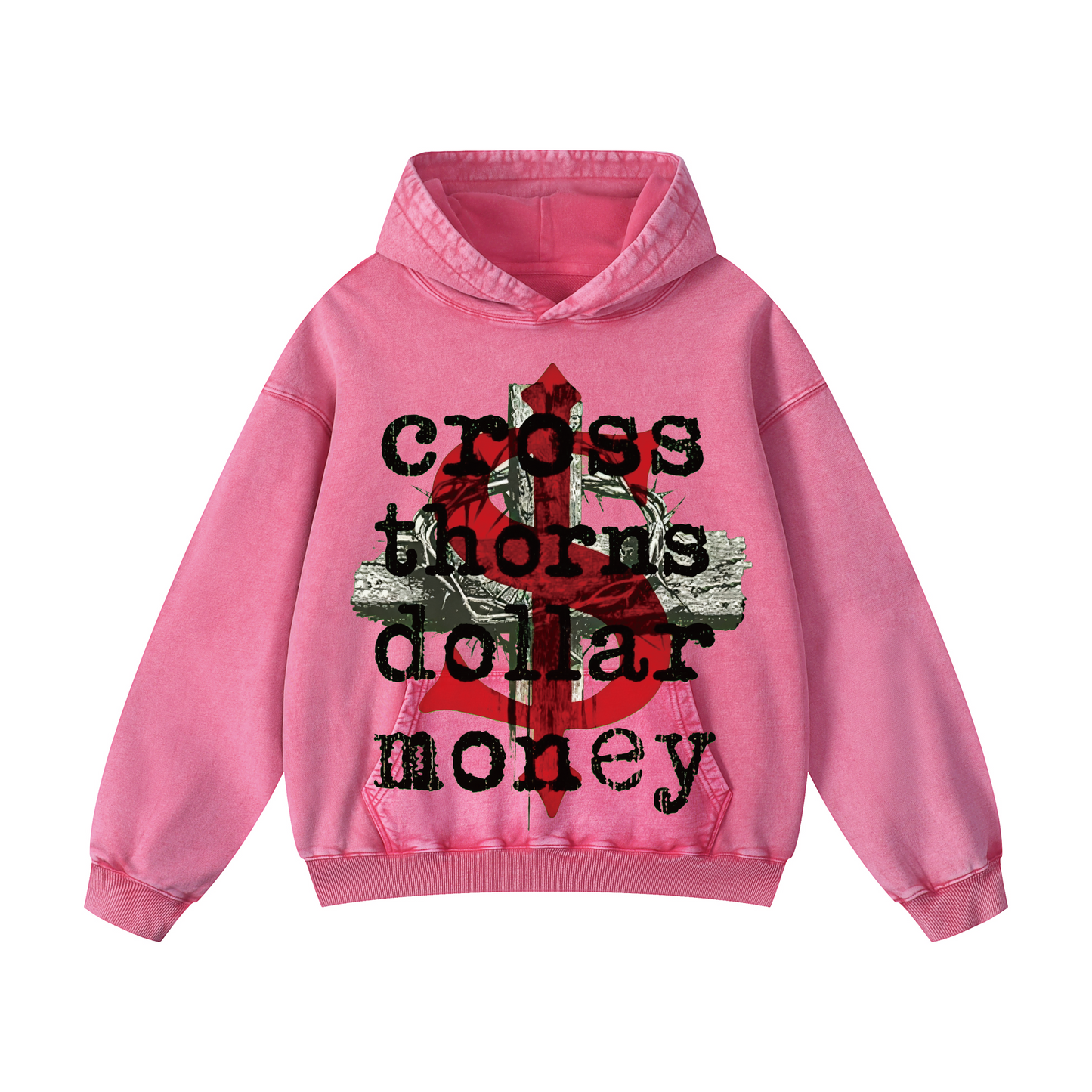 Snowflake Hoodie - “cross thorns dollar money"