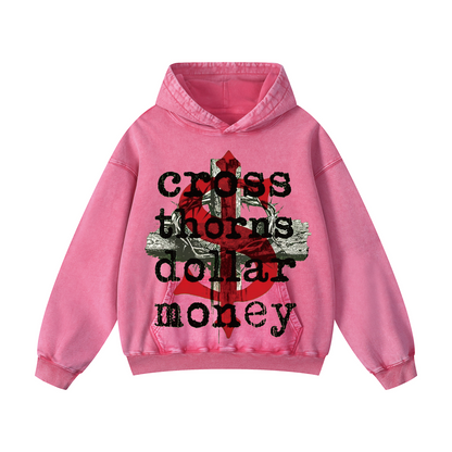Snowflake Hoodie - “cross thorns dollar money"
