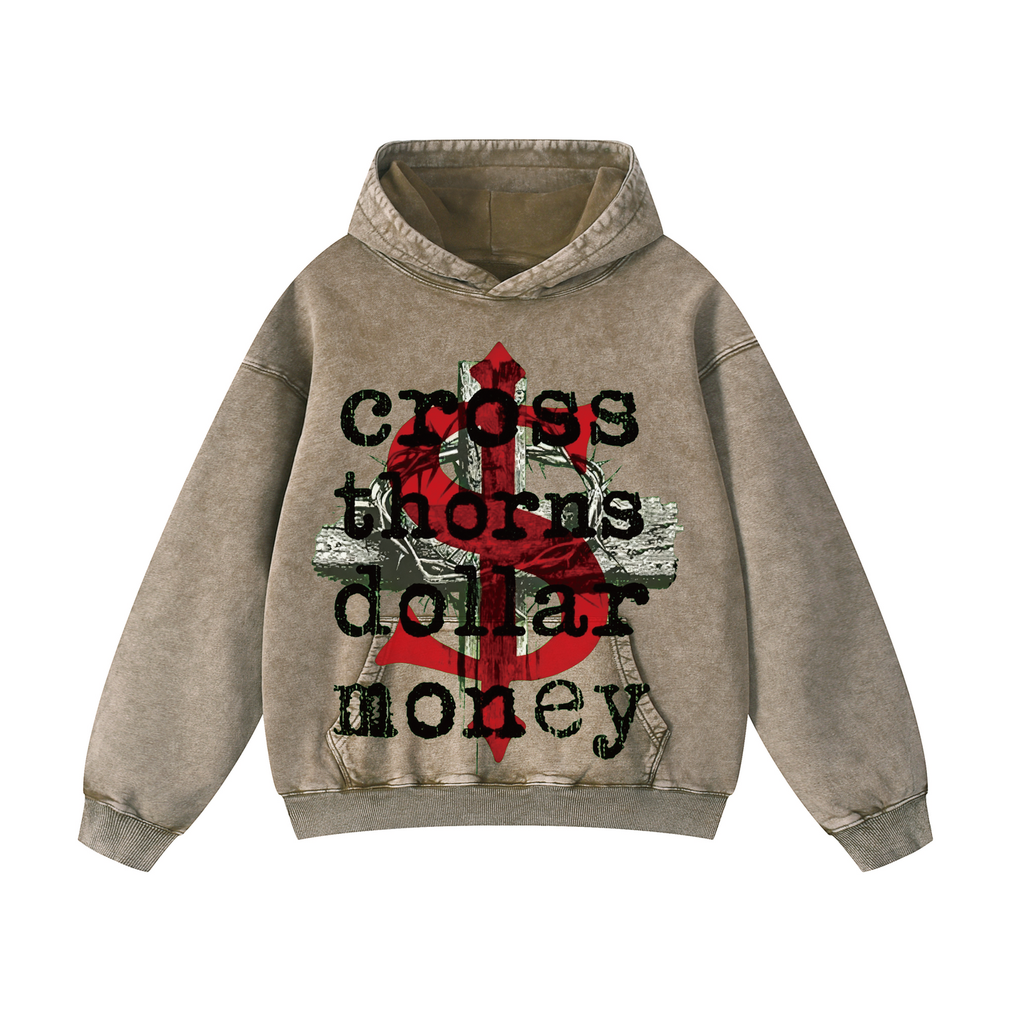Snowflake Hoodie - “cross thorns dollar money"
