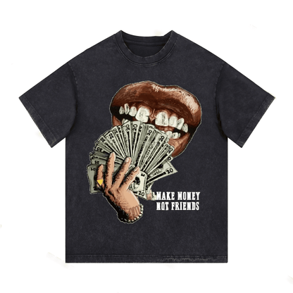 “MAKE MENOY NOT FRIENDS” Style Short-Sleeved T-Shirt