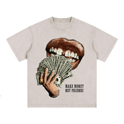 “MAKE MENOY NOT FRIENDS” Style Short-Sleeved T-Shirt