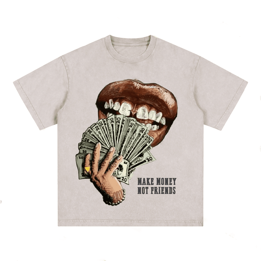 “MAKE MENOY NOT FRIENDS” Style Short-Sleeved T-Shirt