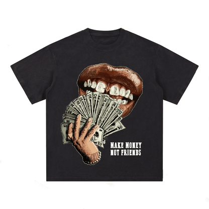 “MAKE MENOY NOT FRIENDS” Style Short-Sleeved T-Shirt