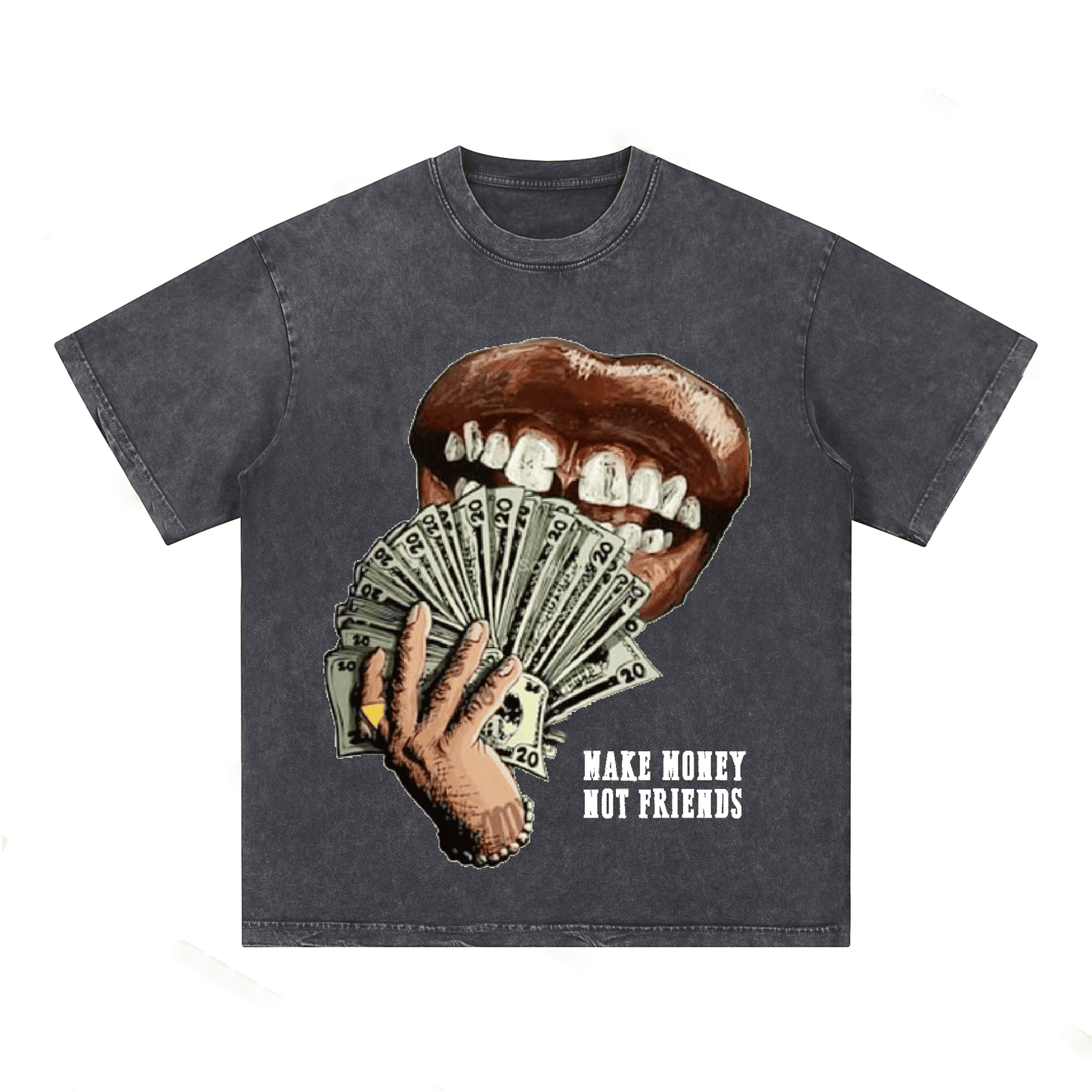 “MAKE MENOY NOT FRIENDS” Style Short-Sleeved T-Shirt