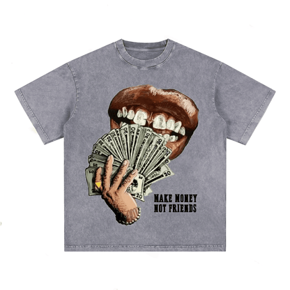 “MAKE MENOY NOT FRIENDS” Style Short-Sleeved T-Shirt