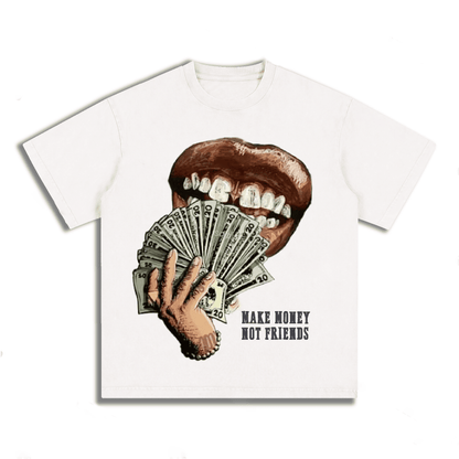 “MAKE MENOY NOT FRIENDS” Style Short-Sleeved T-Shirt