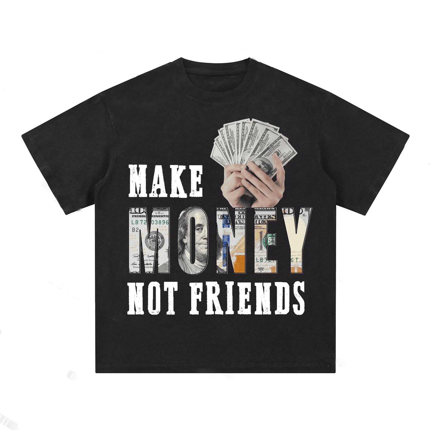 “MAKE MENOY NOT FRIENDS” Style Short-Sleeved T-Shirt
