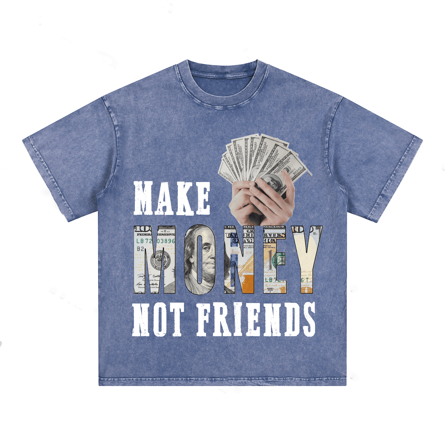 “MAKE MENOY NOT FRIENDS” Style Short-Sleeved T-Shirt