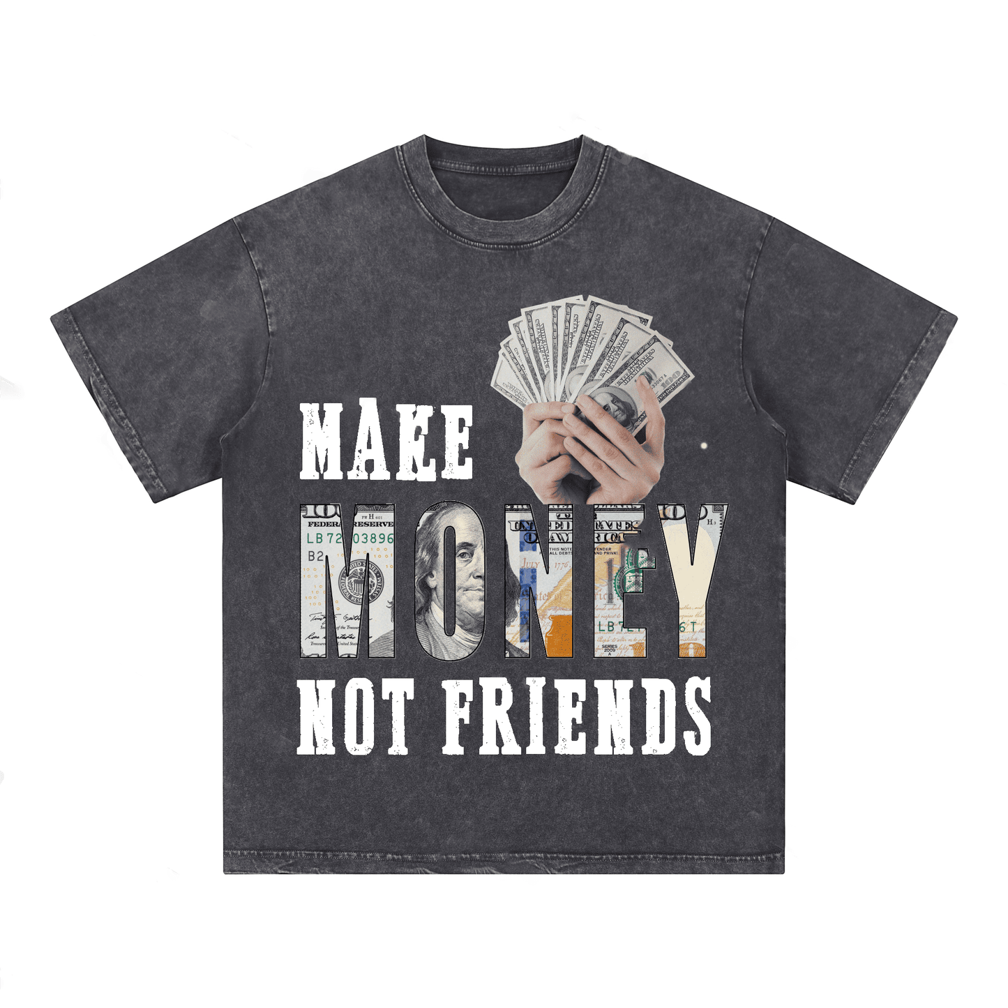 “MAKE MENOY NOT FRIENDS” Style Short-Sleeved T-Shirt