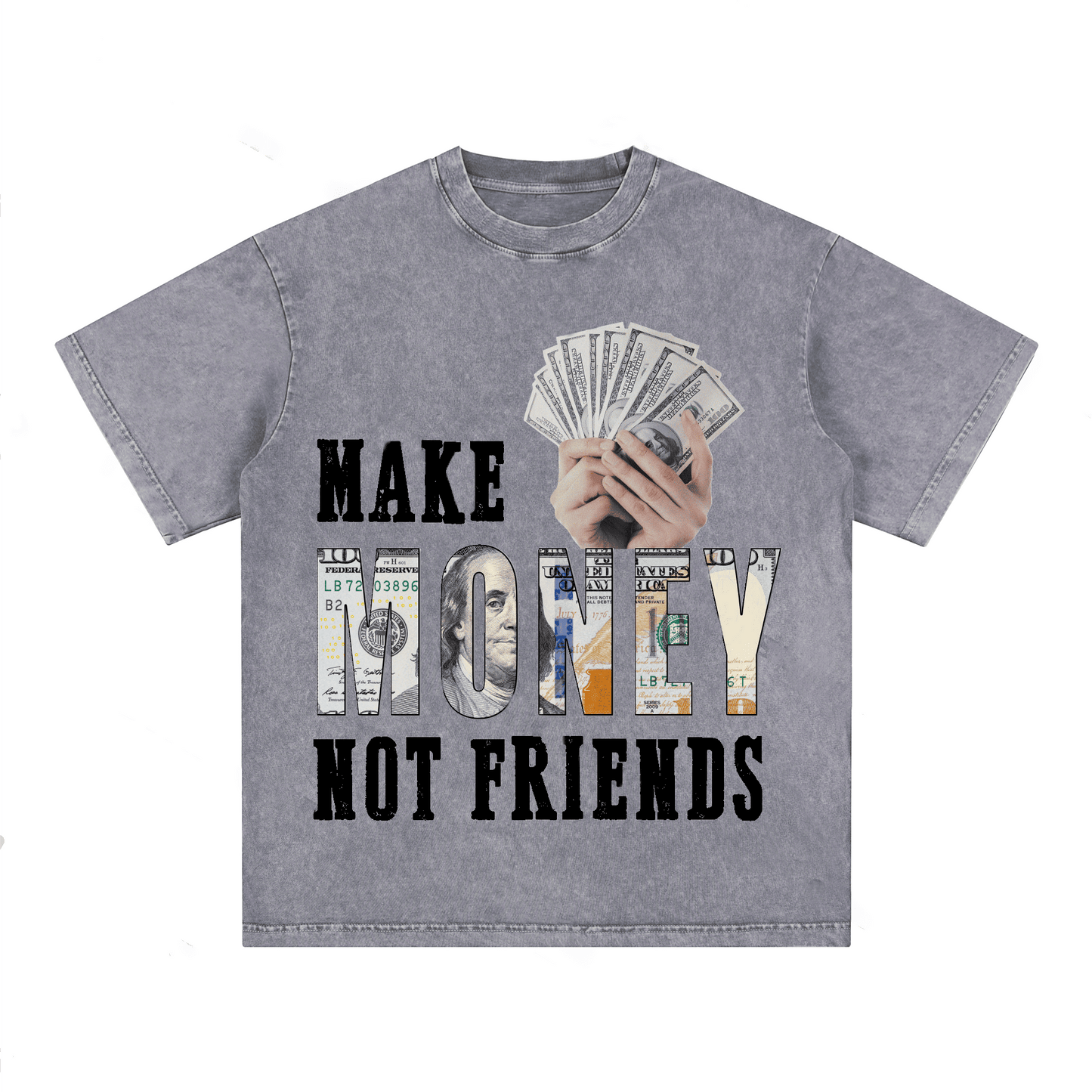 “MAKE MENOY NOT FRIENDS” Style Short-Sleeved T-Shirt