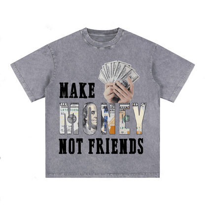 “MAKE MENOY NOT FRIENDS” Style Short-Sleeved T-Shirt