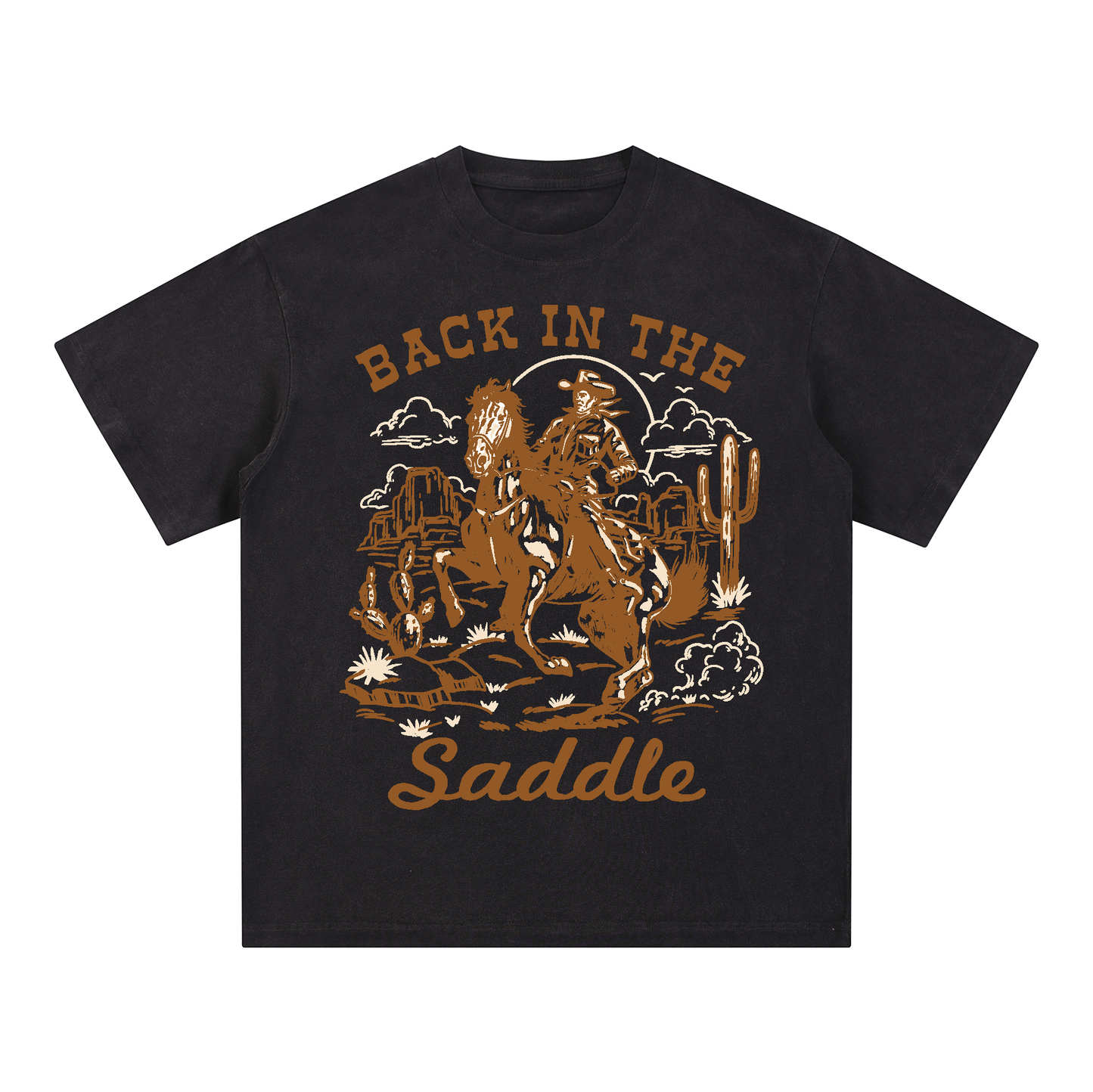 "BACK IN THE SADDLE" Style Short-Sleeved T-Shirt