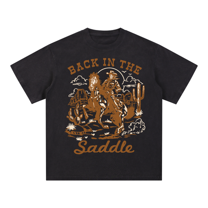 "BACK IN THE SADDLE" Style Short-Sleeved T-Shirt