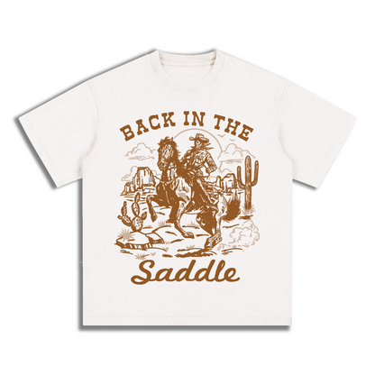 "BACK IN THE SADDLE" Style Short-Sleeved T-Shirt