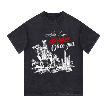 "STOPPING ONCE YOU" Style Short-Sleeved T-Shirt