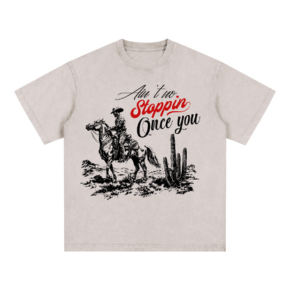 "STOPPING ONCE YOU" Style Short-Sleeved T-Shirt