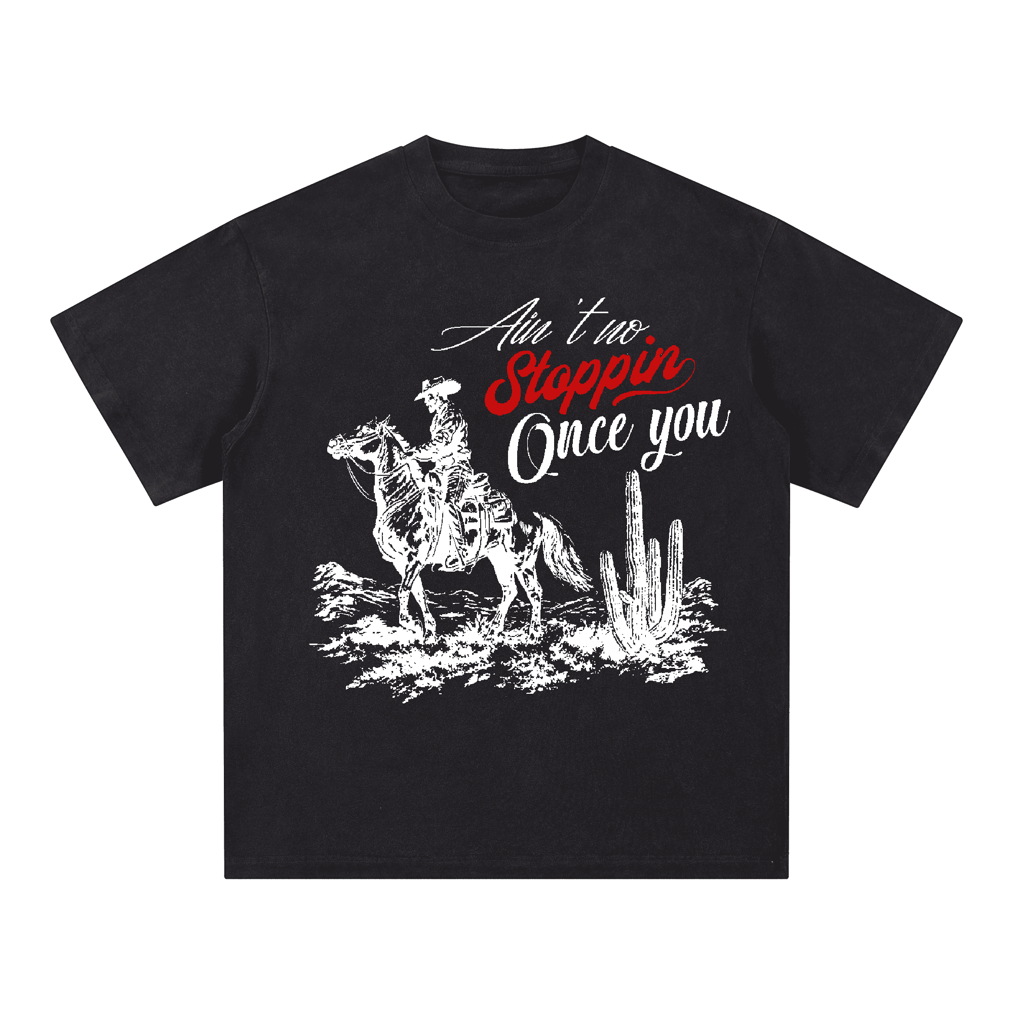 "Ain't no Stopping once you"  Heavyweight Oversized T-Shirts