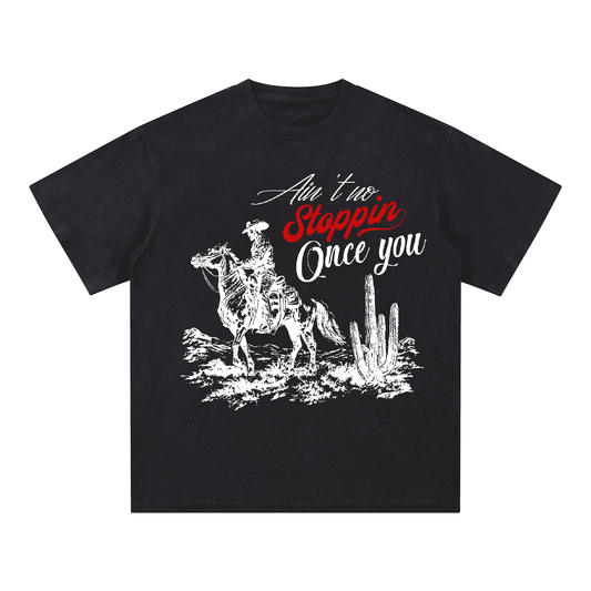 "STOPPING ONCE YOU" Style Short-Sleeved T-Shirt