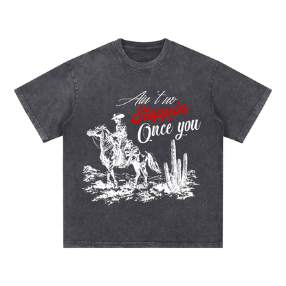 "STOPPING ONCE YOU" Style Short-Sleeved T-Shirt