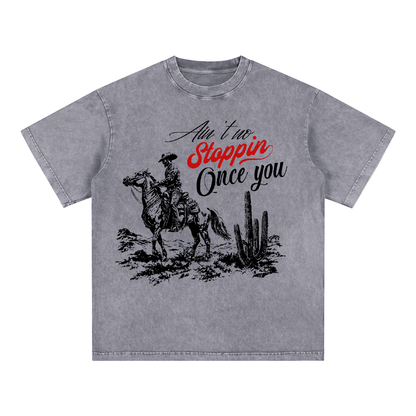 "STOPPING ONCE YOU" Style Short-Sleeved T-Shirt