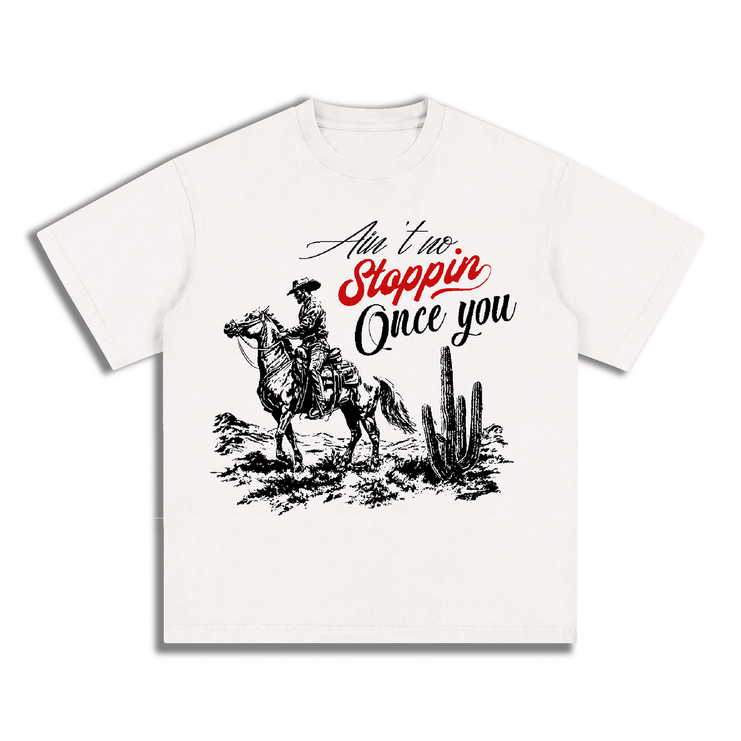 "STOPPING ONCE YOU" Style Short-Sleeved T-Shirt