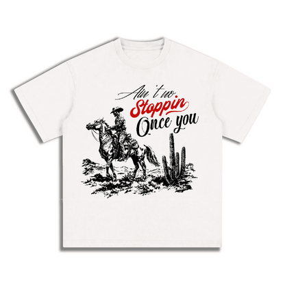 "STOPPING ONCE YOU" Style Short-Sleeved T-Shirt