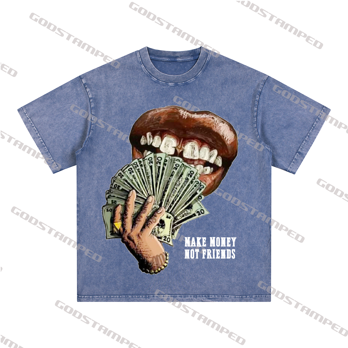 “MAKE MENOY NOT FRIENDS” Style Short-Sleeved T-Shirt