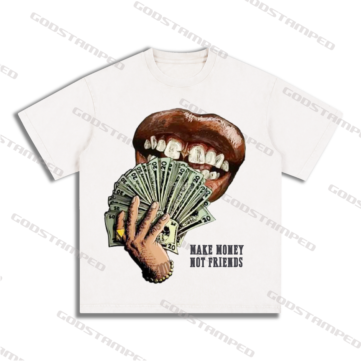 “MAKE MENOY NOT FRIENDS” Style Short-Sleeved T-Shirt