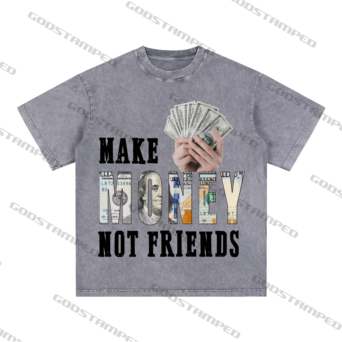 “MAKE MENOY NOT FRIENDS” Style Short-Sleeved T-Shirt