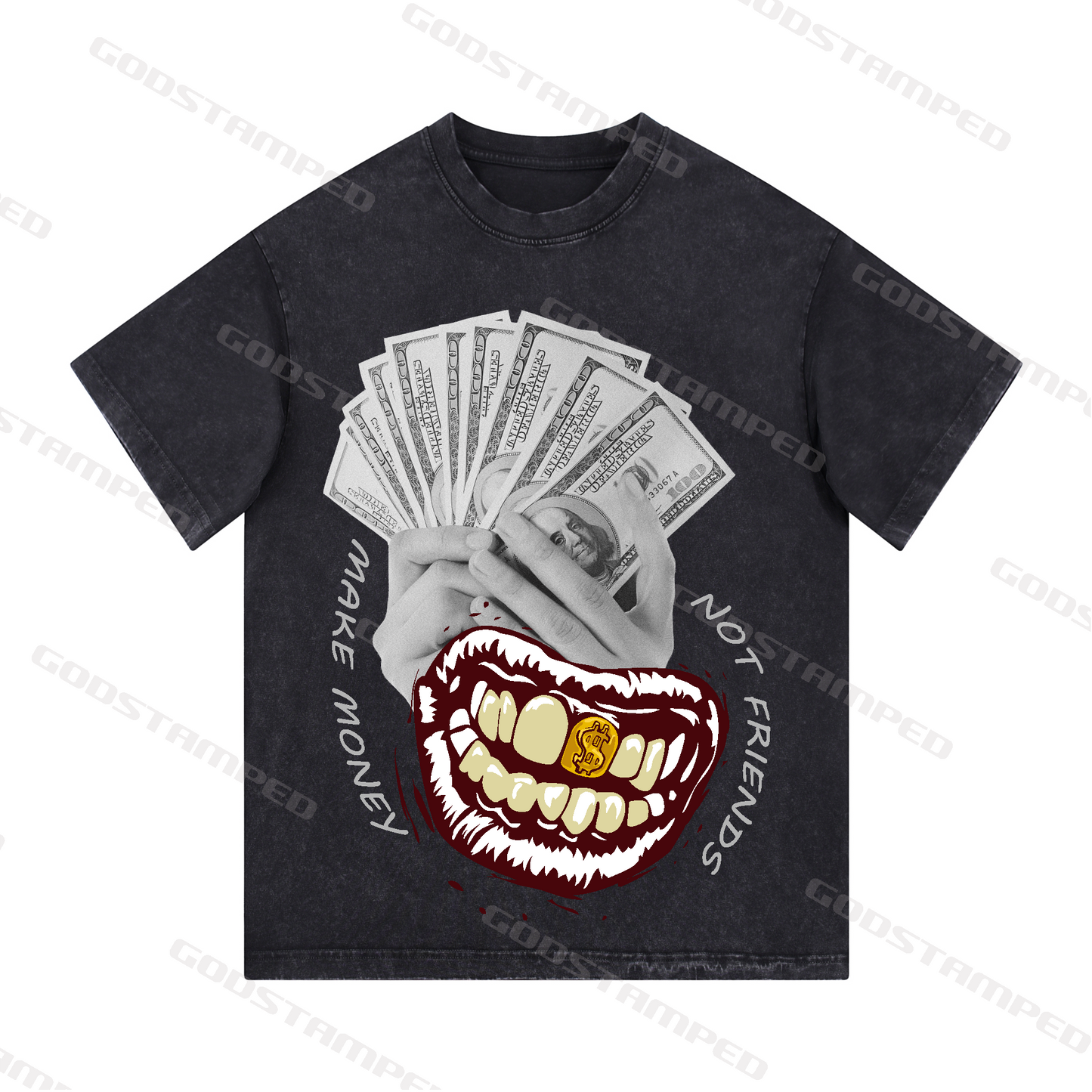 “MAKE MENOY NOT FRIENDS” Style Short-Sleeved T-Shirt