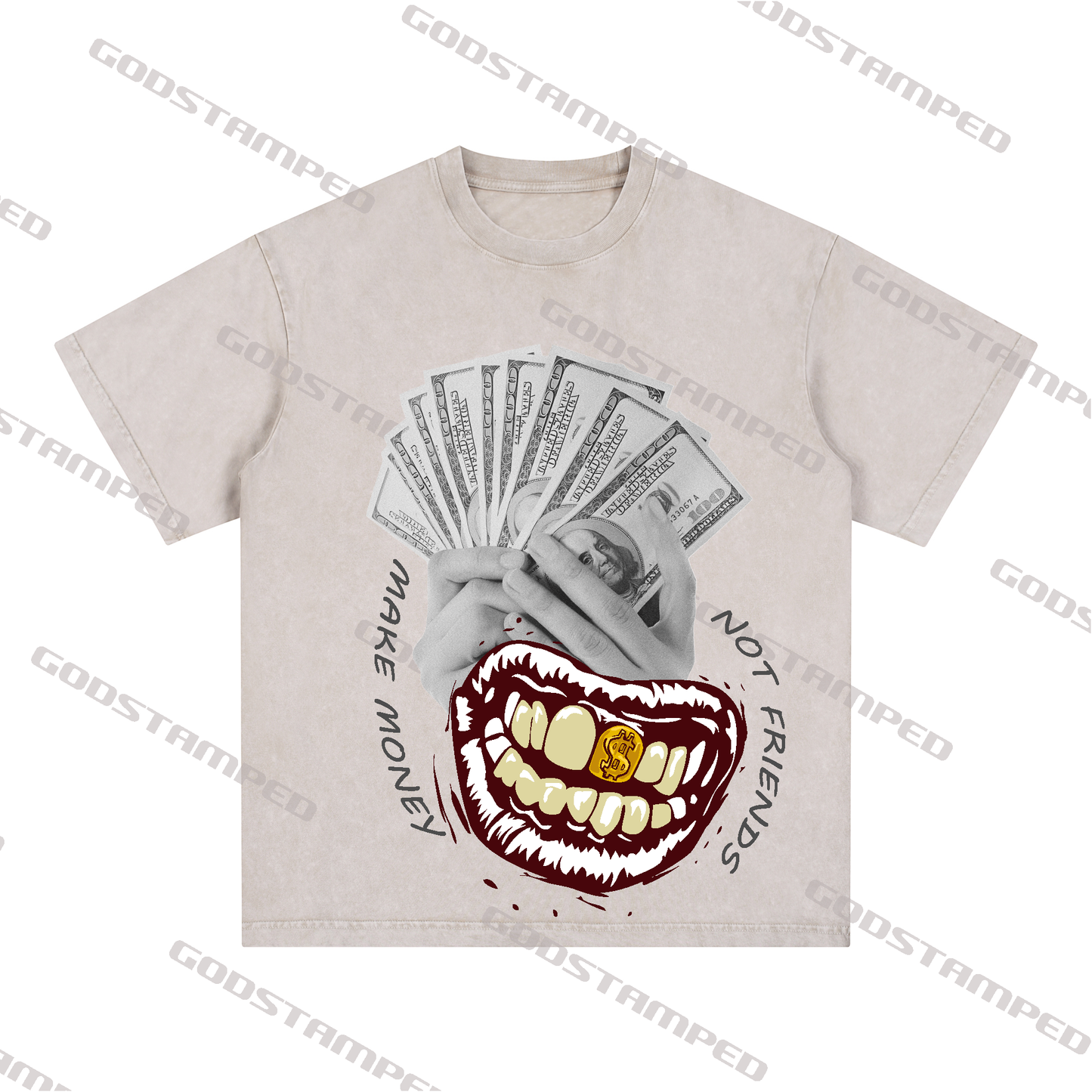 “MAKE MENOY NOT FRIENDS” Style Short-Sleeved T-Shirt