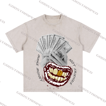 “MAKE MENOY NOT FRIENDS” Style Short-Sleeved T-Shirt