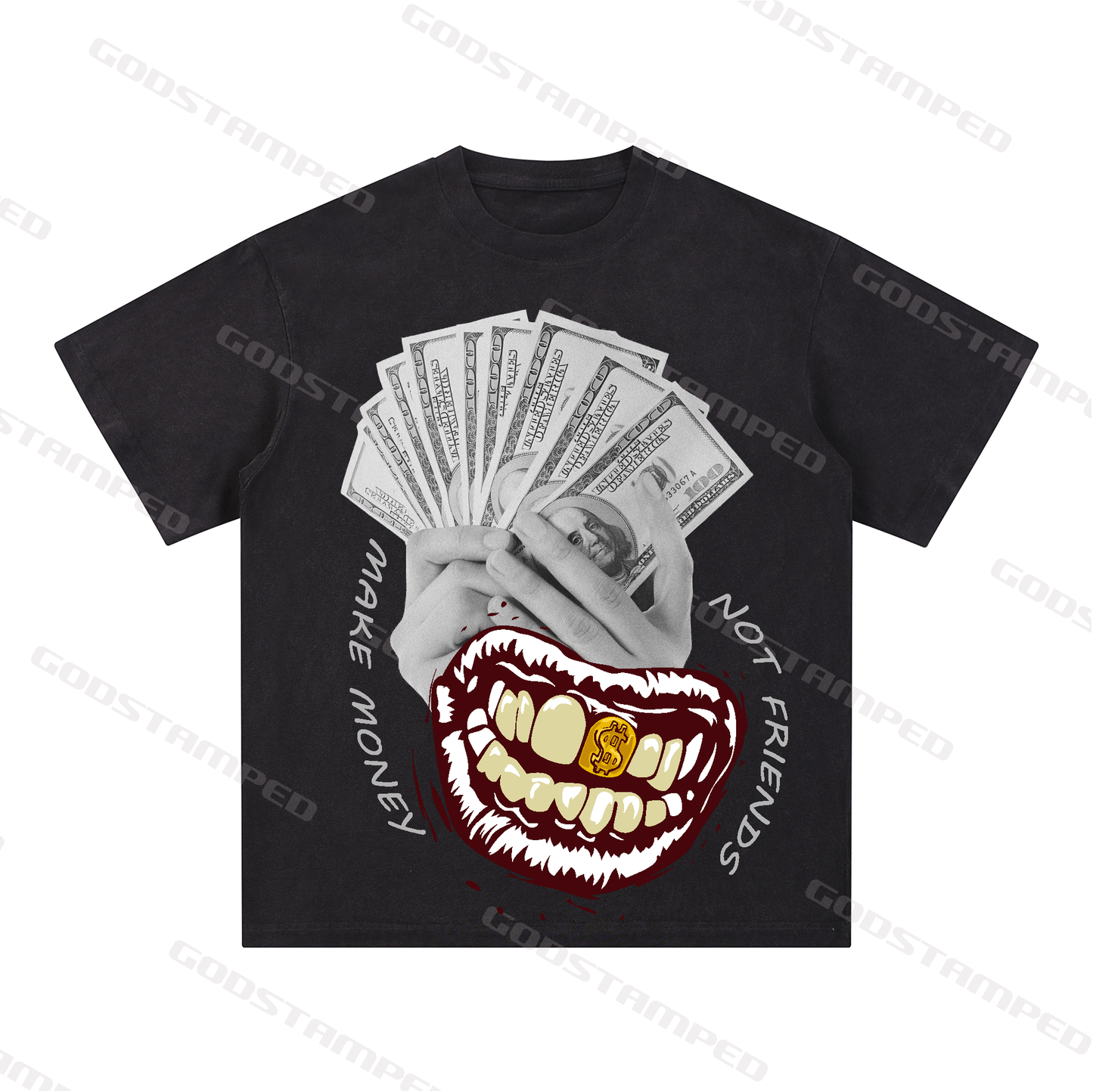 “MAKE MENOY NOT FRIENDS” Style Short-Sleeved T-Shirt