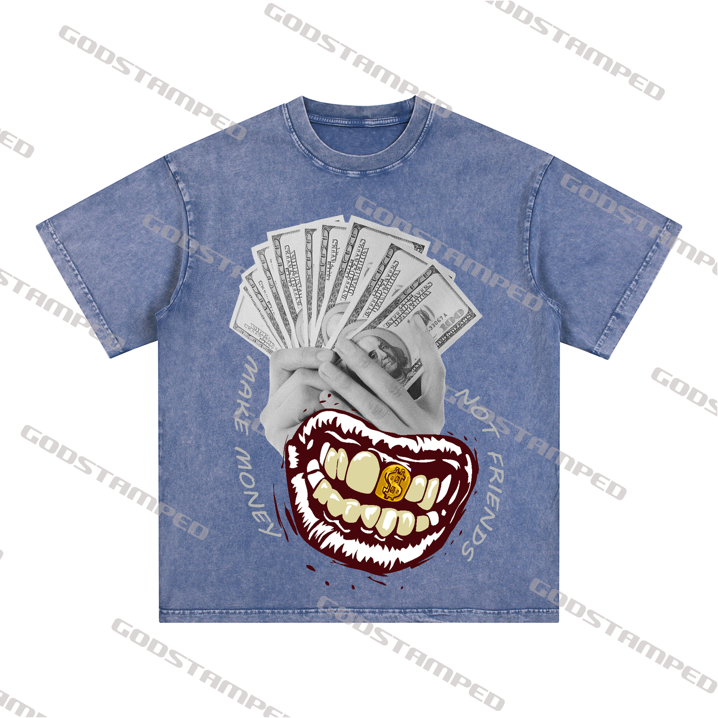 “MAKE MENOY NOT FRIENDS” Style Short-Sleeved T-Shirt