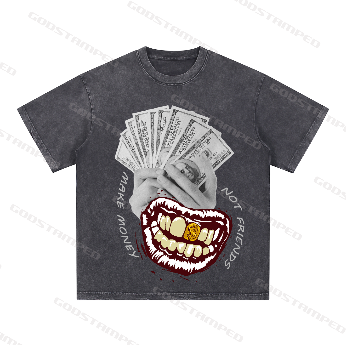 “MAKE MENOY NOT FRIENDS” Style Short-Sleeved T-Shirt