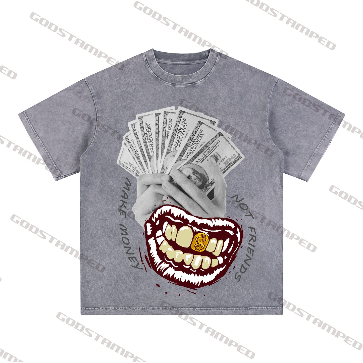 “MAKE MENOY NOT FRIENDS” Style Short-Sleeved T-Shirt