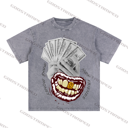 “MAKE MENOY NOT FRIENDS” Style Short-Sleeved T-Shirt